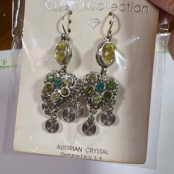 Genuine Austrian Crystal Silver Chandelier Earrings – New, Elegant & Dramatic - Picture 1 of 5